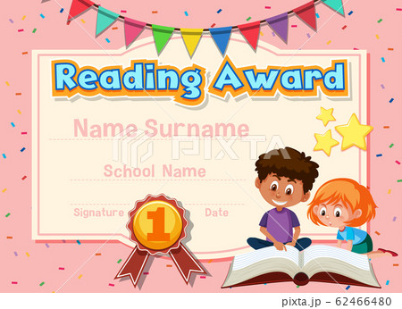 Certificate template for reading award with kids Certificate template for reading award with kids 62466480