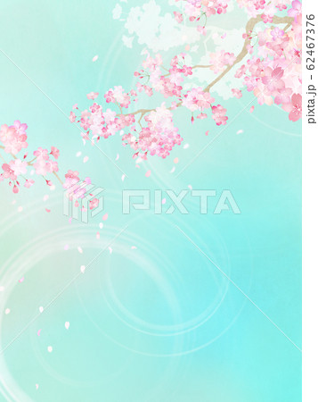 背景-和-和紙-和風-和柄-春-桜-枝-ブルー 62467376
