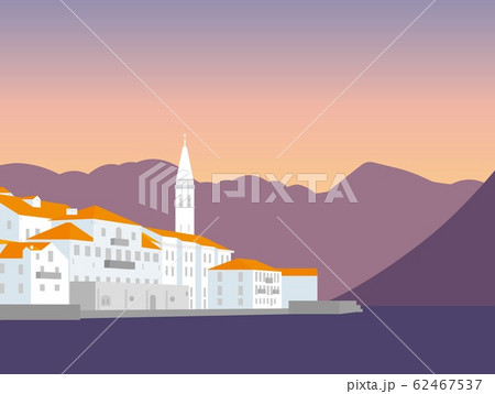 ぺラスト　perast　モンテネグロ　montenegro　夕暮れ 62467537