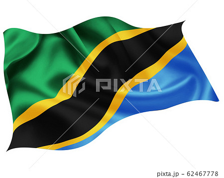 タンザニア 国旗 世界 アイコンのイラスト素材