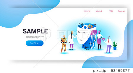 robots team holding gears near human head with brain cogwheels brainstorming process artificial intelligence technology concept horizontal full length copy space robots team holding gears near human head with brain cogwheels brainstorming process artificial intelligence technology concept horizontal full length copy space 62469877