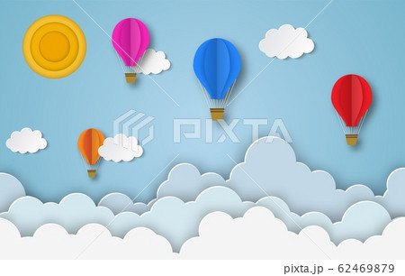 colorful hot air balloons flying 62469879