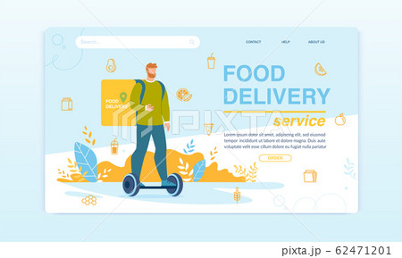 Food Delivery Service on Hoverboard Landing Page 62471201