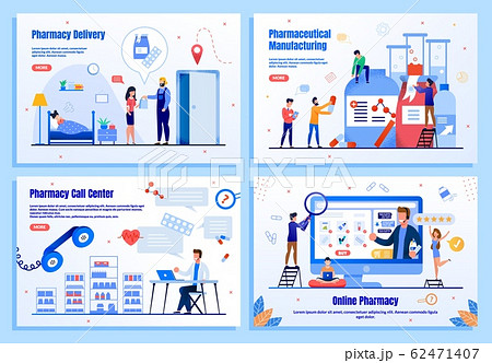 Pharmaceutical Online Business Vector Web Banners 62471407