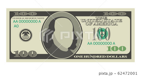 Hundred dollar bill on white background. Money. Hundred dollar bill on white background. Money. 62472001