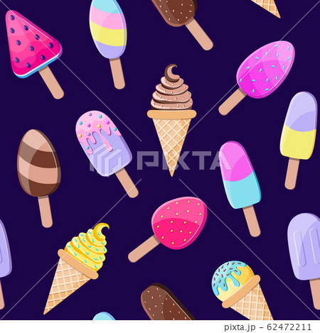 pattern with colorful ice cream 62472211