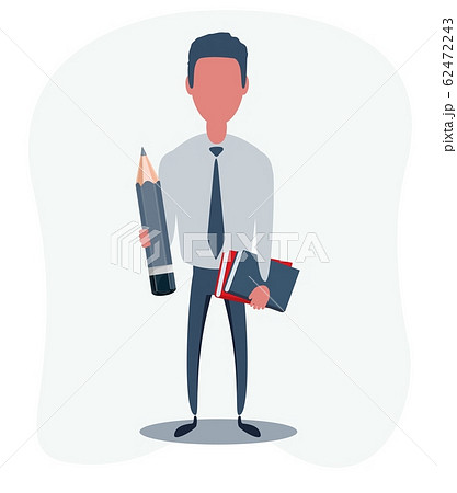 Businessman or clerk. Male character in trendy simple style, flat vector illustration. 62472243
