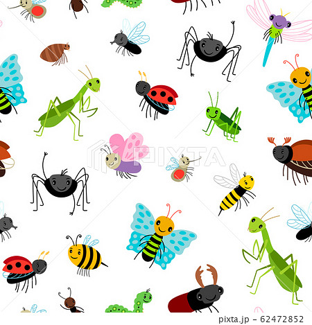 Insects Colorful Patternのイラスト素材