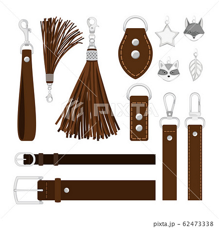 Leather tassels isolated on white Leather tassels isolated on white 62473338