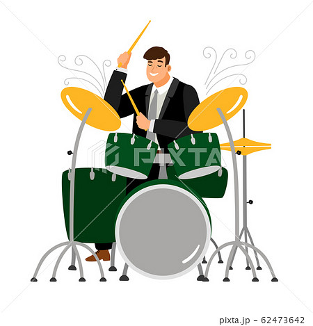 Man play on drum, musician and instrument 62473642