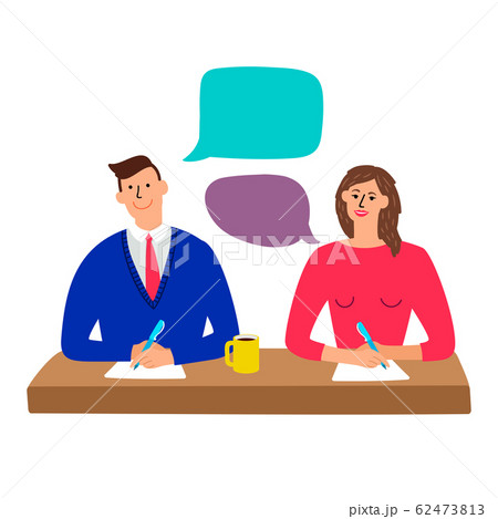HR managers job interview vector isolated on white background HR managers job interview vector isolated on white background 62473813