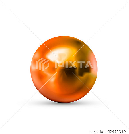 Realistic glossy copper sphere with glares and reflection isolated on white Realistic glossy copper sphere with glares and reflection isolated on white 62475319