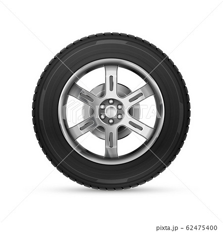 Detailed realistic car wheel isolated on white Detailed realistic car wheel isolated on white 62475400
