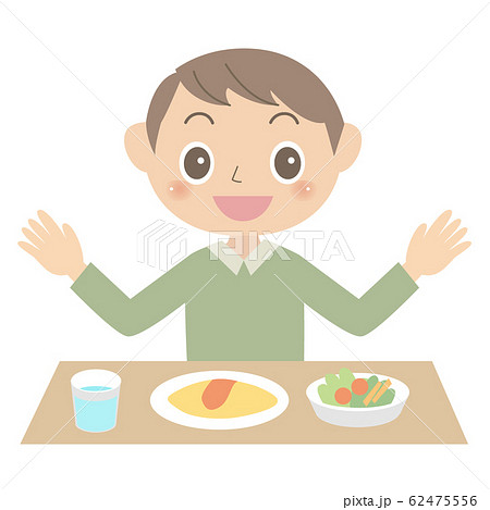 バランス良い食事と飲み物　こども 62475556