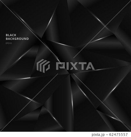 Abstract background black low polygon shape with 62475557