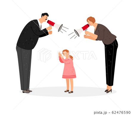 Agressive parents scream at daughter Agressive parents scream at daughter 62476590