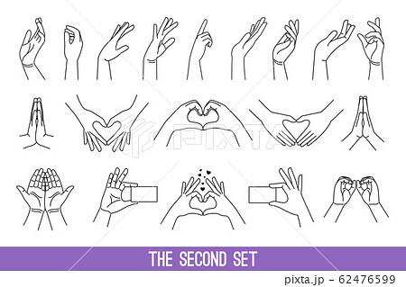 Linear women hands gestures 62476599