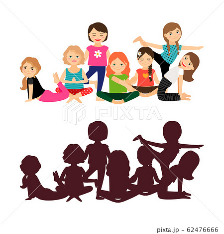 Cute girls yoga training 62476666