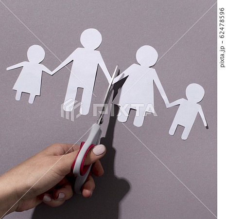 Concept of breaking relations, quarrels, treachery, betrayal on gray 62478596