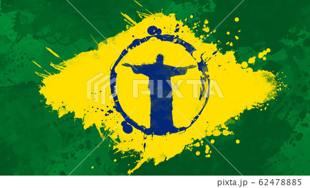 RIO DE JANEIRO on BRAZIL flag, painting 62478885