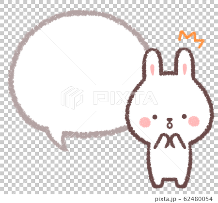 Rabbit speech bubble line drawing surprised Rabbit speech bubble line drawing surprised 62480054