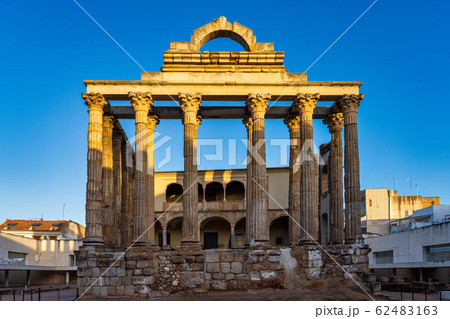 The Roman temple of Diana in Merida, province of Badajoz, Extremadura, Spain The Roman temple of Diana in Merida, province of Badajoz, Extremadura, Spain 62483163