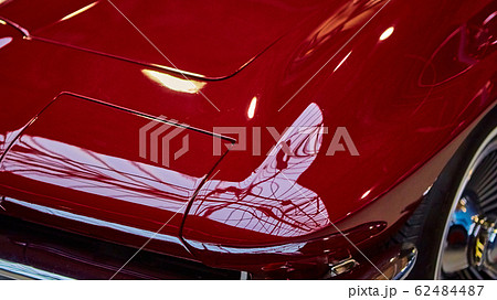 Detail of classic car. Close-up of headlight. 62484487