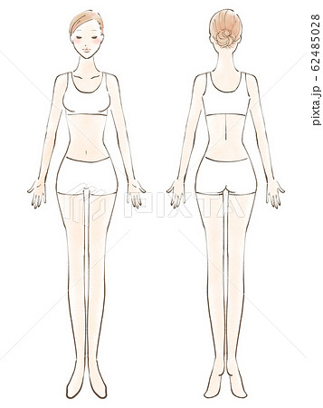 全身 女性 裸 目閉じる ビキニ 白（カラー） 62485028