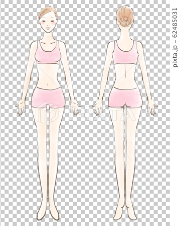 Full body female naked eyes closed bikini pink (color) 62485031