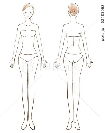 全身 女性 裸 目閉じる ビキニ 白（色つき） 62485062