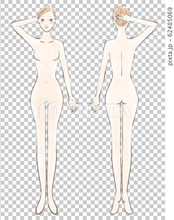 Whole body woman naked one hand raised (color) Whole body woman naked one hand raised (color) 62485069