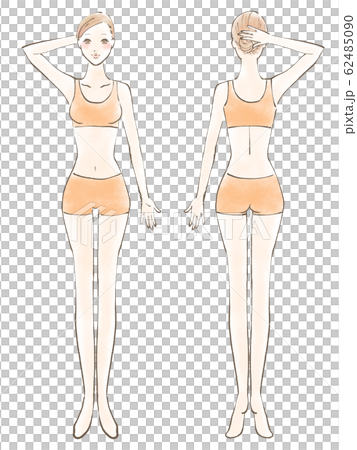 全身女裸手服橙色（彩色） 62485090