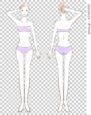 Whole body female naked one hand up bikini purple (colored) Whole body female naked one hand up bikini purple (colored) 62485092