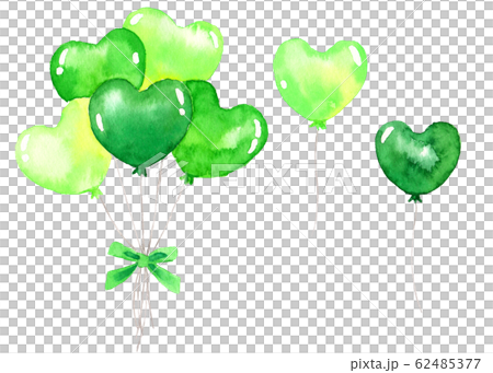 風船（ハート）_緑 62485377