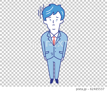 サラリーマン　鬱　うつ病　うつ　新入社員　新社会人　イラスト 62485537