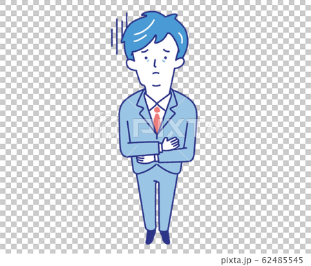 サラリーマン 鬱 うつ病 うつ 新入社員 新社会人 イラストのイラスト素材