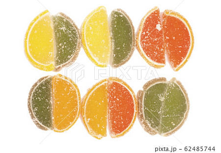 Marmalade as lemon slices with sugar isolated Marmalade as lemon slices with sugar isolated 62485744