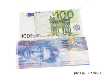 Swiss francs and euros isolated 62486018