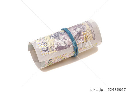 Five pounds in roll isolated 62486067