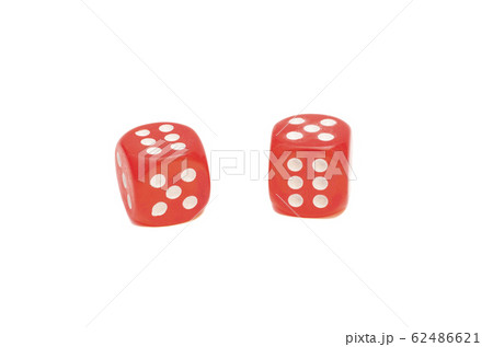 Two red dice isolated on white Two red dice isolated on white 62486621
