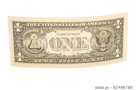 One dollar bill isolated on white background 62486780