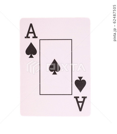 Ace poker card of spades isolated on white Ace poker card of spades isolated on white 62487505
