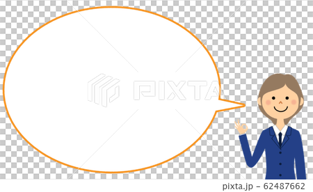 OKサインをする学生 ふきだし OKサインをする学生 ふきだし 62487662