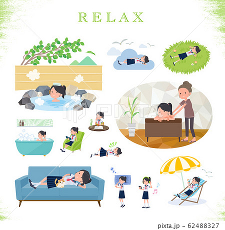 flat type school girl Sailor suit summer_relax 62488327