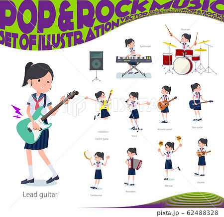flat type school girl Sailor suit summer_pop music flat type school girl Sailor suit summer_pop music 62488328
