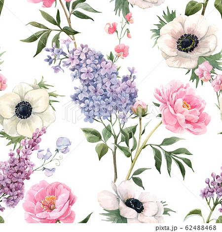 Beautiful Vector Seamless Floral Pattern With のイラスト素材