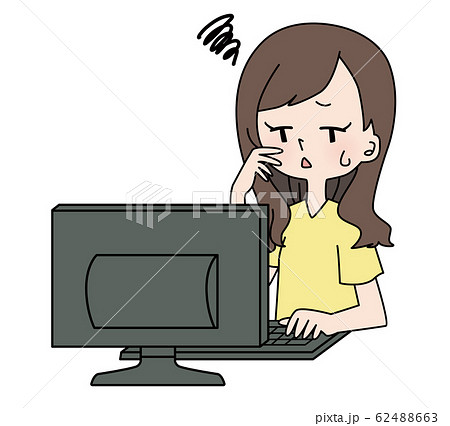 オフィスワークの女性 オフィスカジュアルのイラスト素材