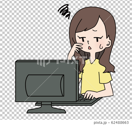 オフィスワークの女性 オフィスカジュアルのイラスト素材