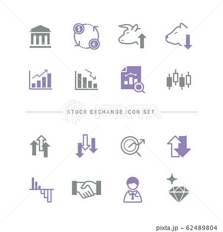 STOCK EXCHANGE ICON SET 62489804