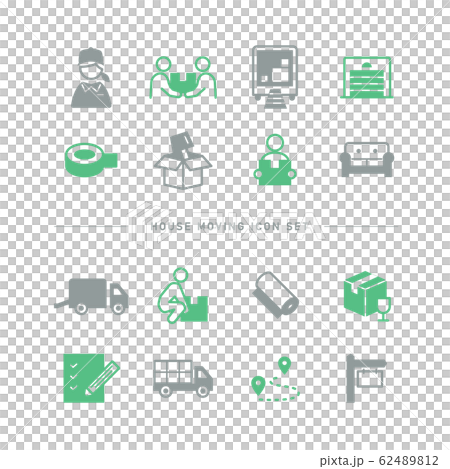 HOUSE MOVING ICON SET 62489812
